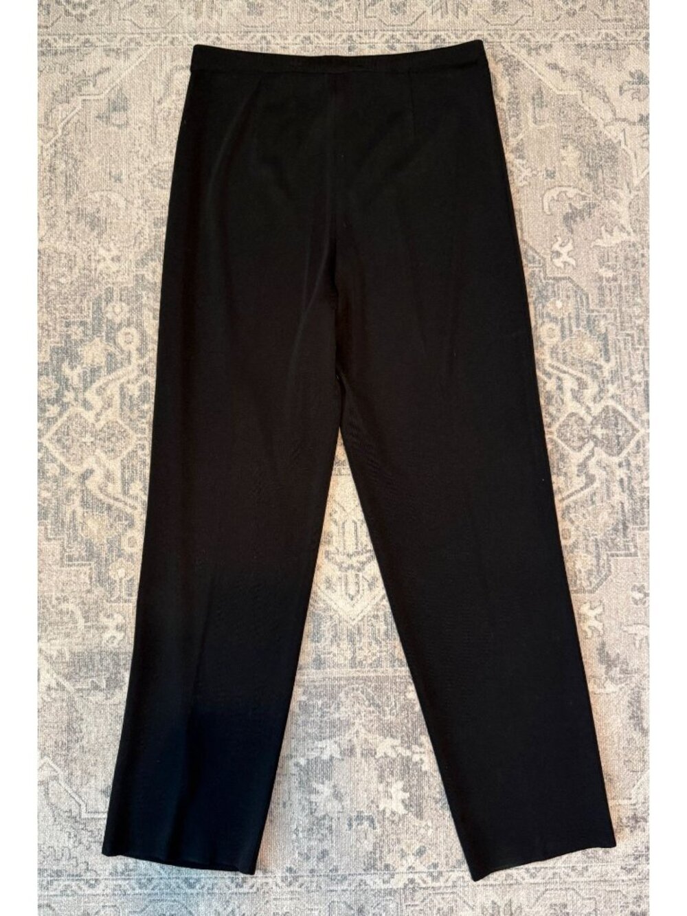 Exclusively Misook Knit Pull On Pants Medium Black Straight Leg Career Office - Picture 2 of 7